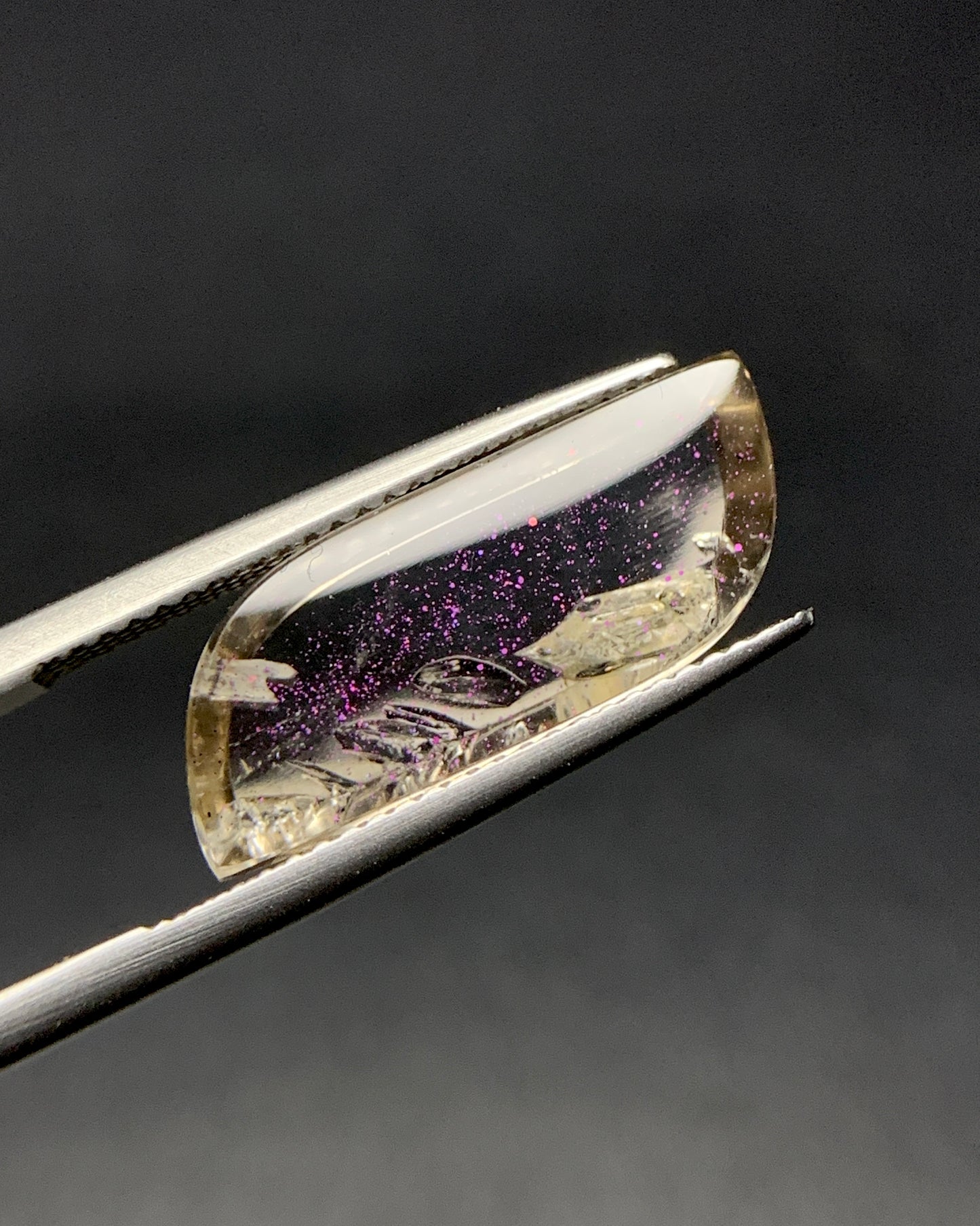 Natural Rare Pink Fire Quartz 7.25 Carat 21x8.3 MM Freeform Shape Covellite Quartz Gemstone from Brazil 