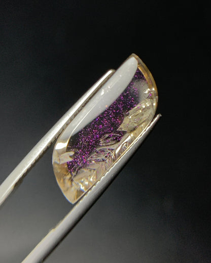 Natural Rare Pink Fire Quartz 7.25 Carat 21x8.3 MM Freeform Shape Covellite Quartz Gemstone from Brazil 