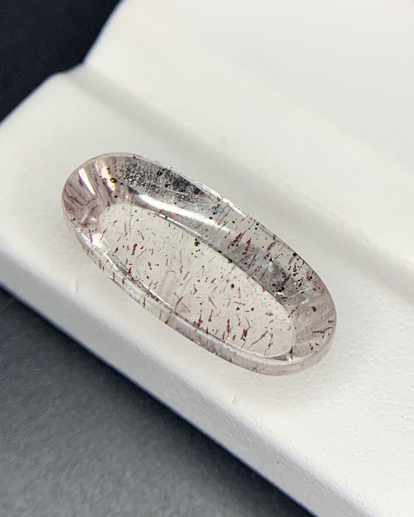 Natural Rare Pink Fire Quartz 8.59 Carat 19.8x8.7 MM Oval Shape Covellite Quartz Gemstone from Brazil
