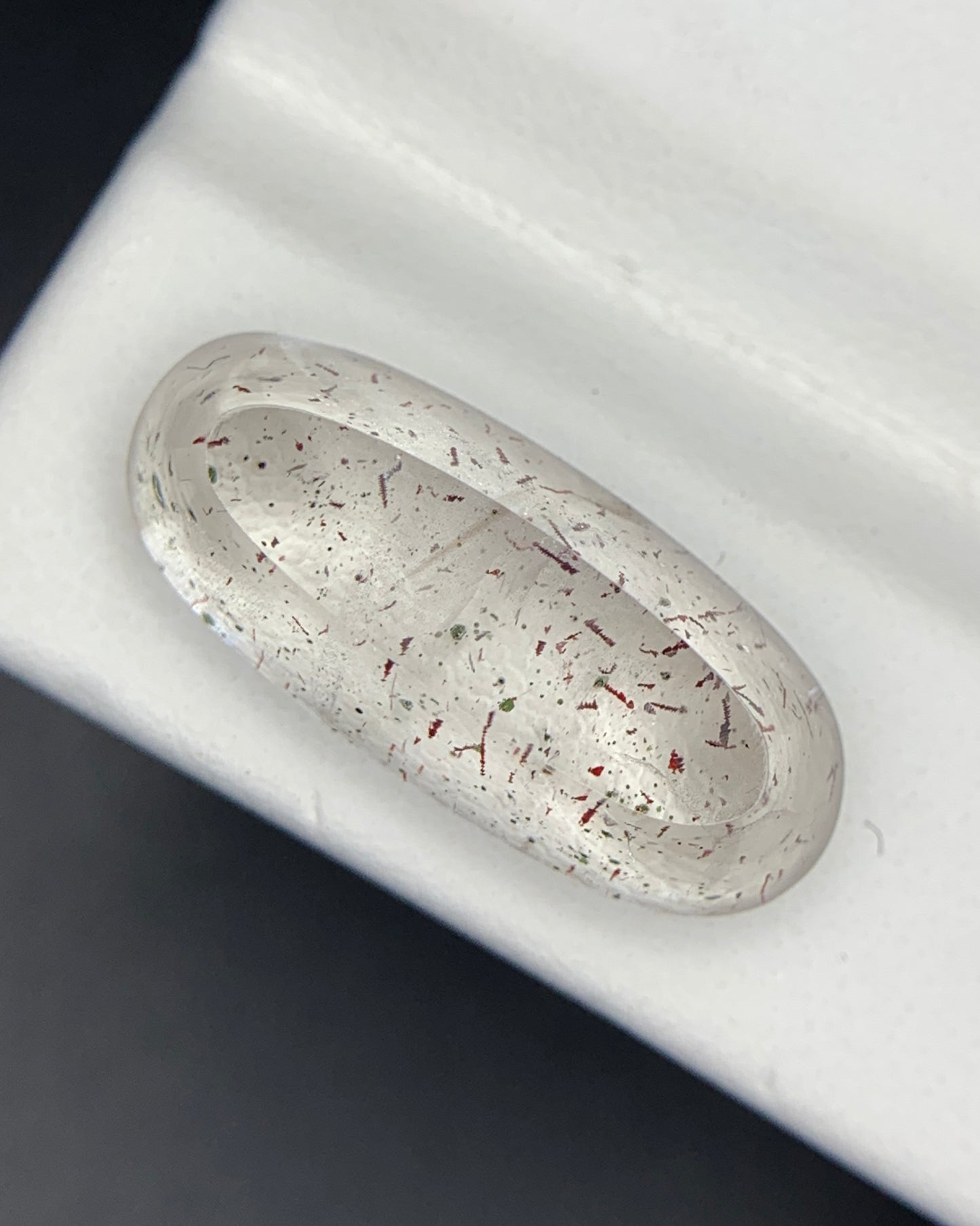 Natural Rare Pink Fire Quartz 8.59 Carat 19.8x8.7 MM Oval Shape Covellite Quartz Gemstone from Brazil
