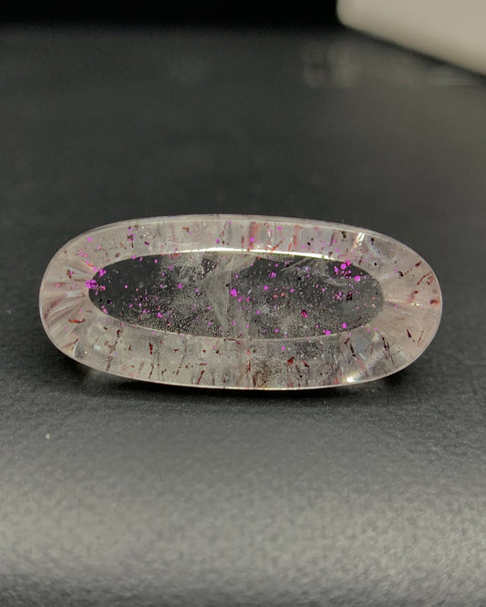 Natural Rare Pink Fire Quartz 8.59 Carat 19.8x8.7 MM Oval Shape Covellite Quartz Gemstone from Brazil