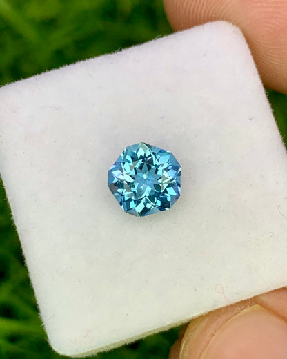 Natural Santa Maria Aquamarine 0.73 Carat 6x6 MM Fancy Shape Faceted Gemstone