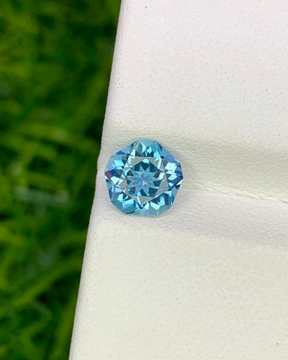 Natural Santa Maria Aquamarine 0.73 Carat 6x6 MM Fancy Shape Faceted Gemstone