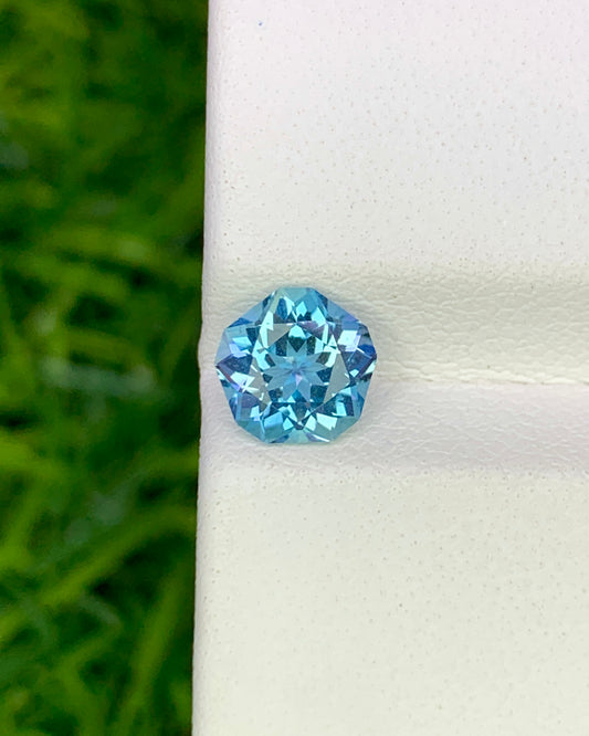 Natural Santa Maria Aquamarine 0.73 Carat 6x6 MM Fancy Shape Faceted Gemstone