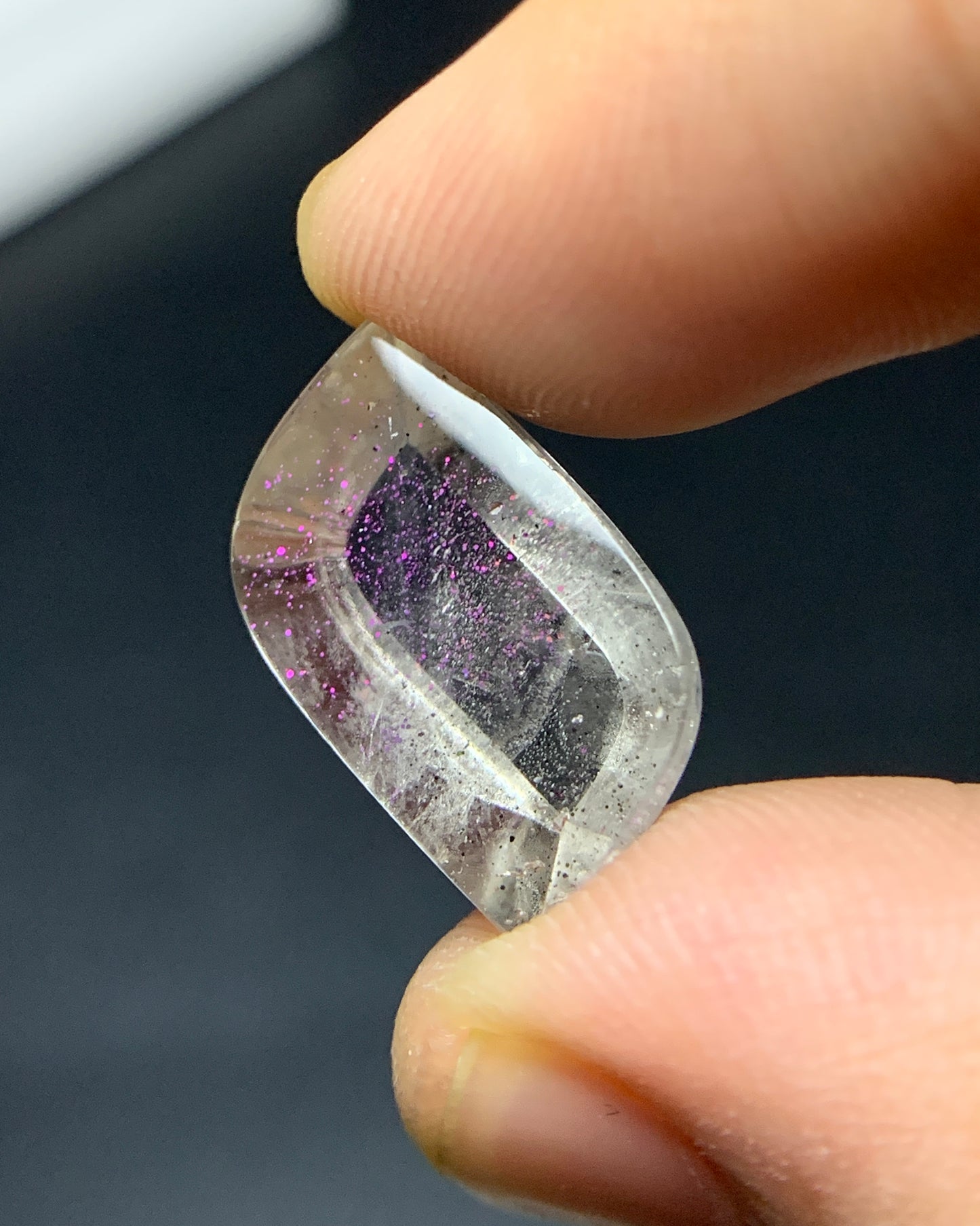 Natural Rare Pink Fire Quartz 7.95 Carat 19x10x5.8 MM Freeform Shape Covellite Quartz Gemstone from Brazil 