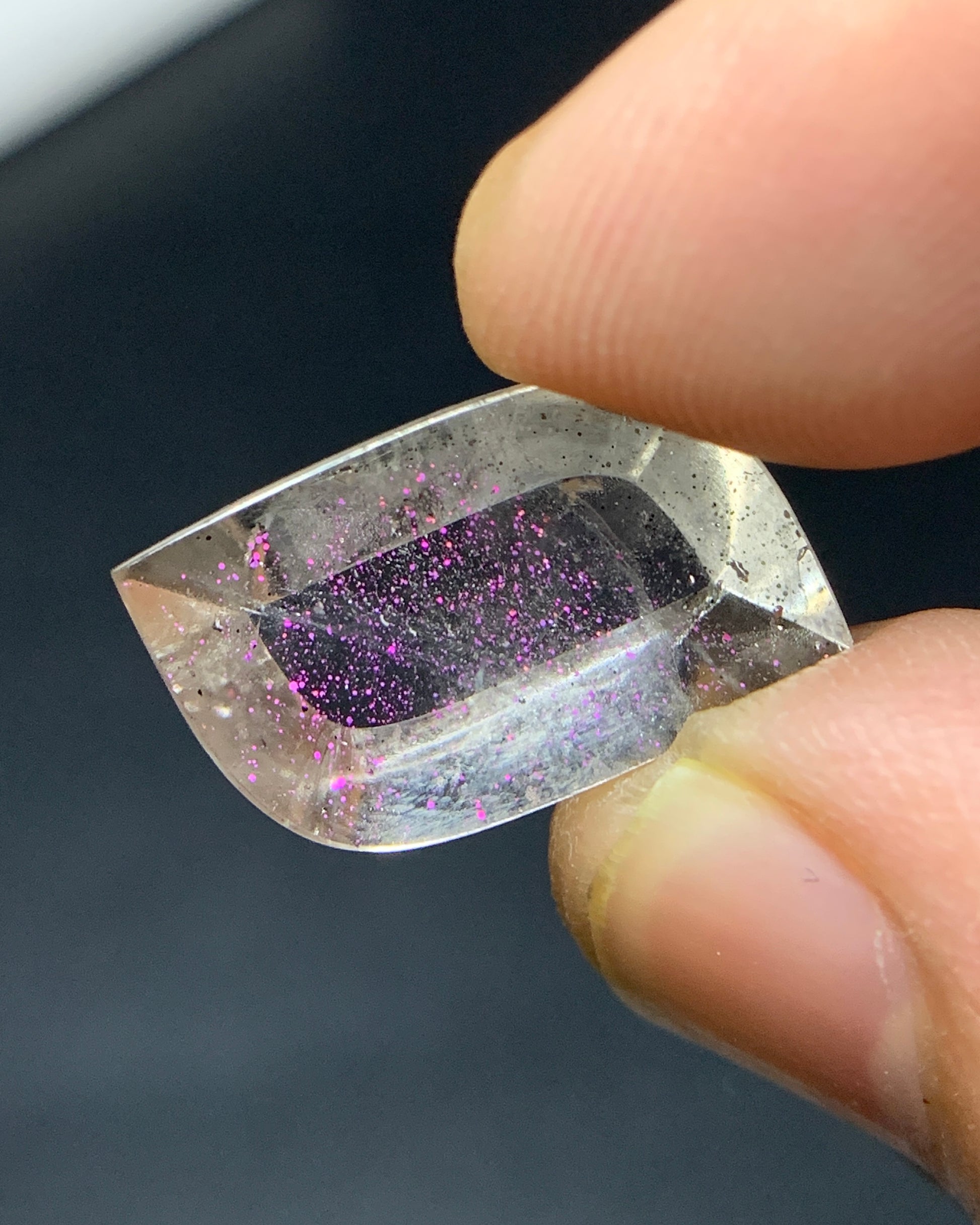 Natural Rare Pink Fire Quartz 7.95 Carat 19x10x5.8 MM Freeform Shape Covellite Quartz Gemstone from Brazil 