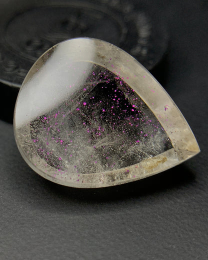 Natural Rare Pink Fire Quartz 15.85 Carat 20.6x17.7x6 MM Heart Shape Covellite Quartz Gemstone from Brazil