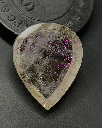 Natural Rare Pink Fire Quartz 15.85 Carat 20.6x17.7x6 MM Heart Shape Covellite Quartz Gemstone from Brazil