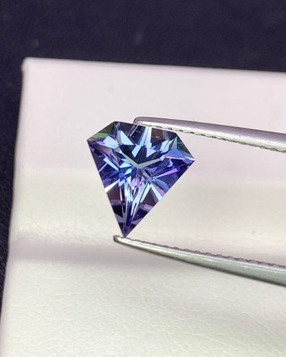 Natural Bi Color Tanzanite 1.47 Carat 8.8x8.6 MM Fancy Shape Faceted Gemstone