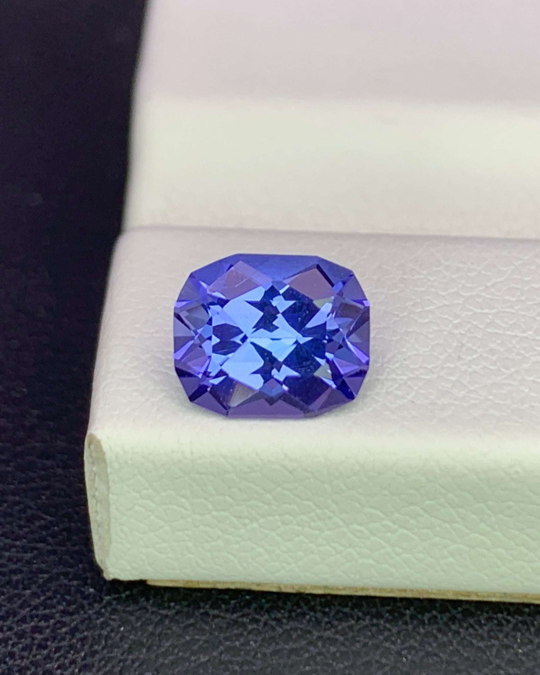 Natural Blue Tanzanite 1.40 Carat 7.4x6.2 MM Fancy Cushion Shape Faceted Gemstone 