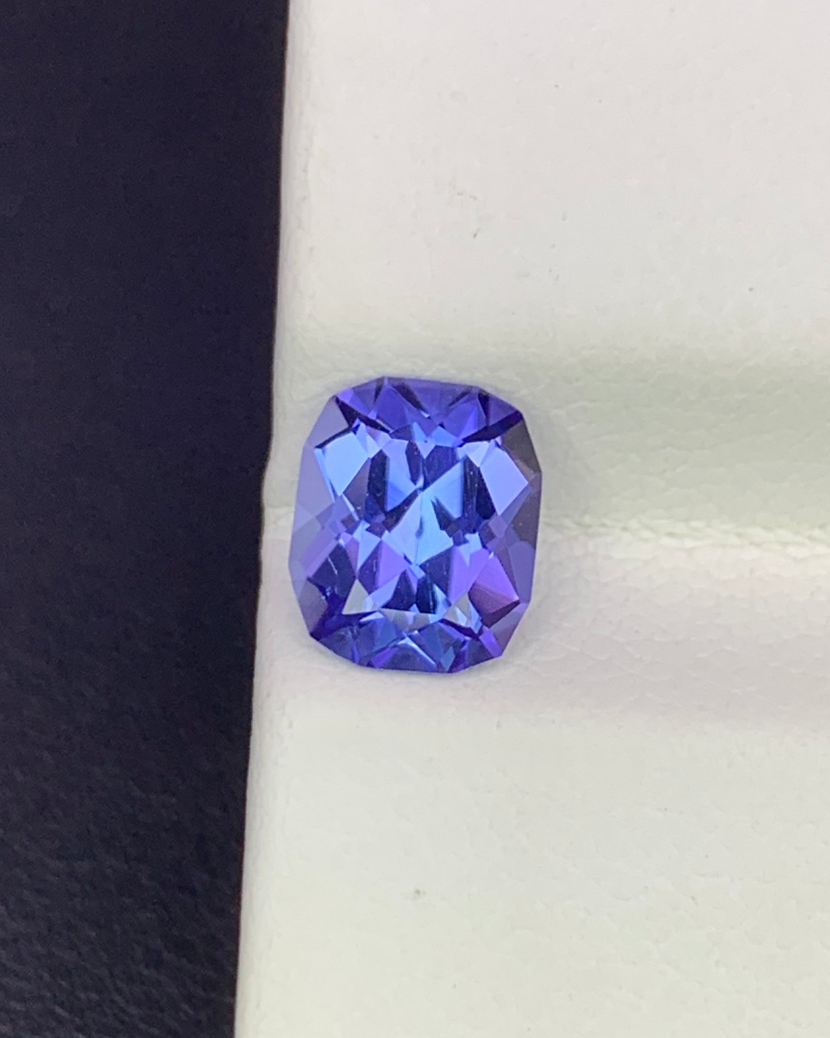 Natural Blue Tanzanite 1.40 Carat 7.4x6.2 MM Fancy Cushion Shape Faceted Gemstone 