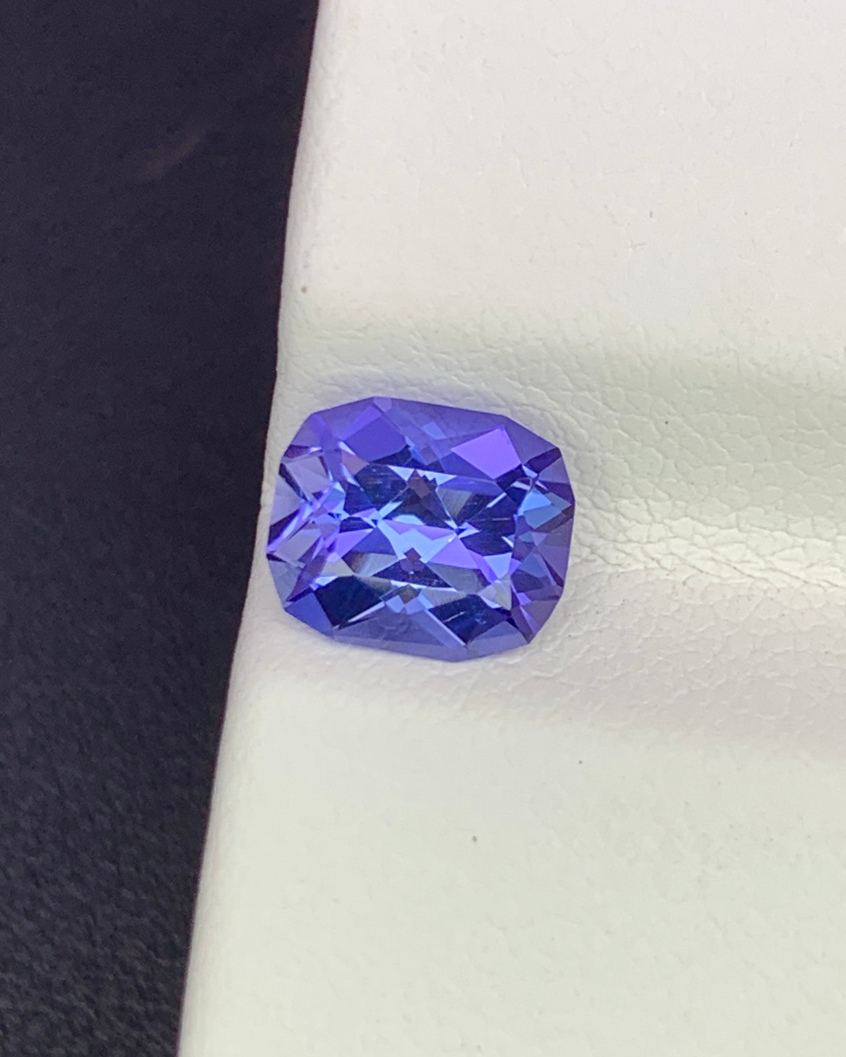 Natural Blue Tanzanite 1.40 Carat 7.4x6.2 MM Fancy Cushion Shape Faceted Gemstone 