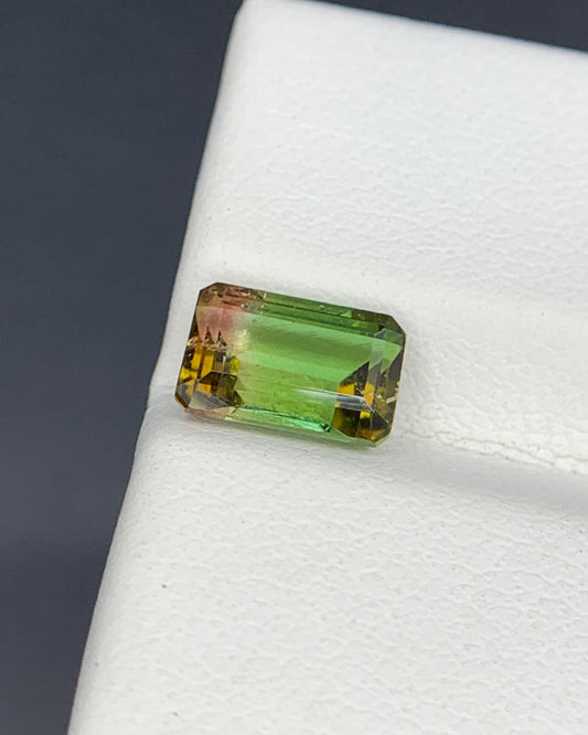 Natural Watermelon Tourmaline 1.57 Carat 7.8x5.2 MM Octagon Shape Faceted Gemstone