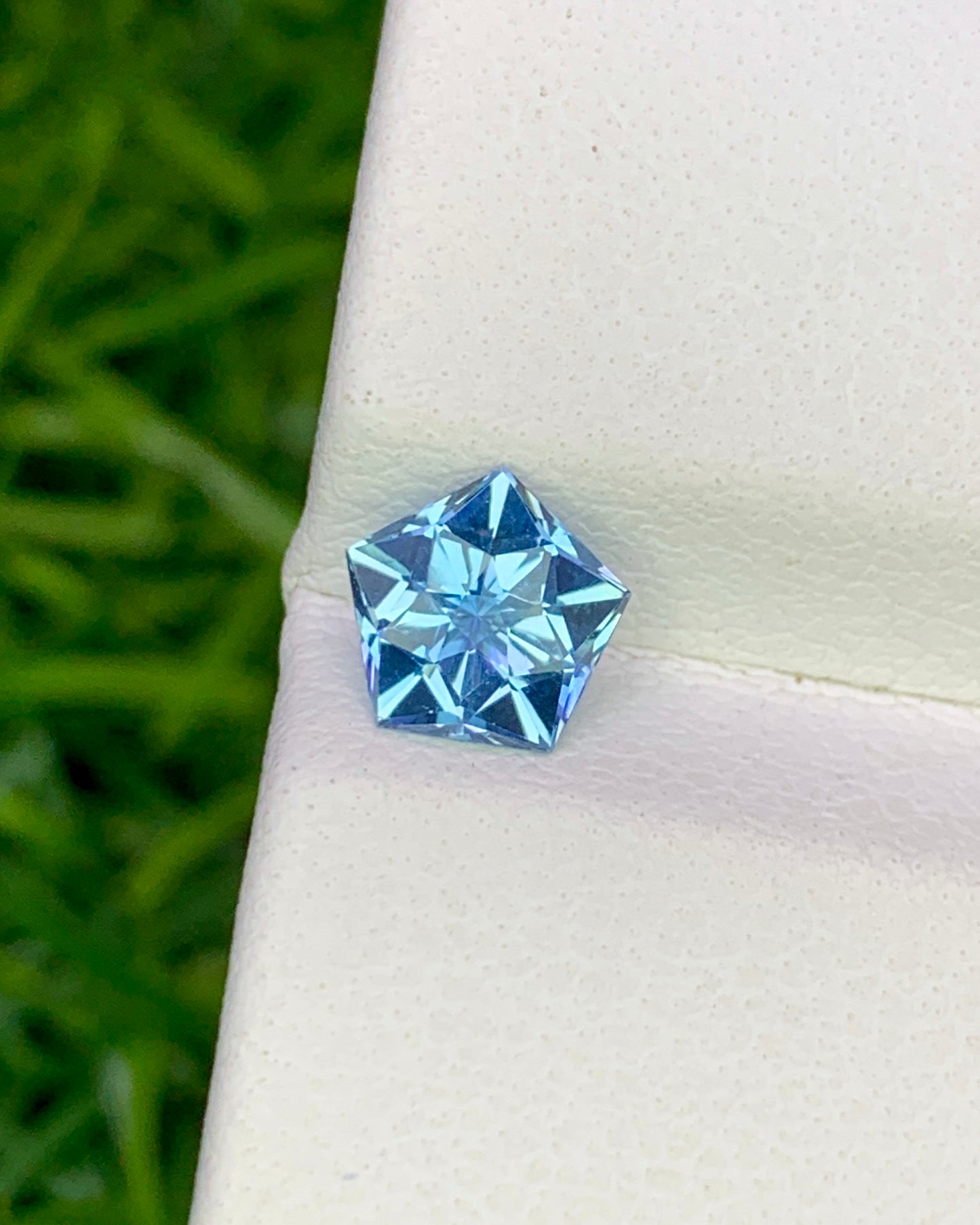 Natural Aquamarine 0.68 Carat 6x6 MM Pentagon Shape Faceted Gemstone