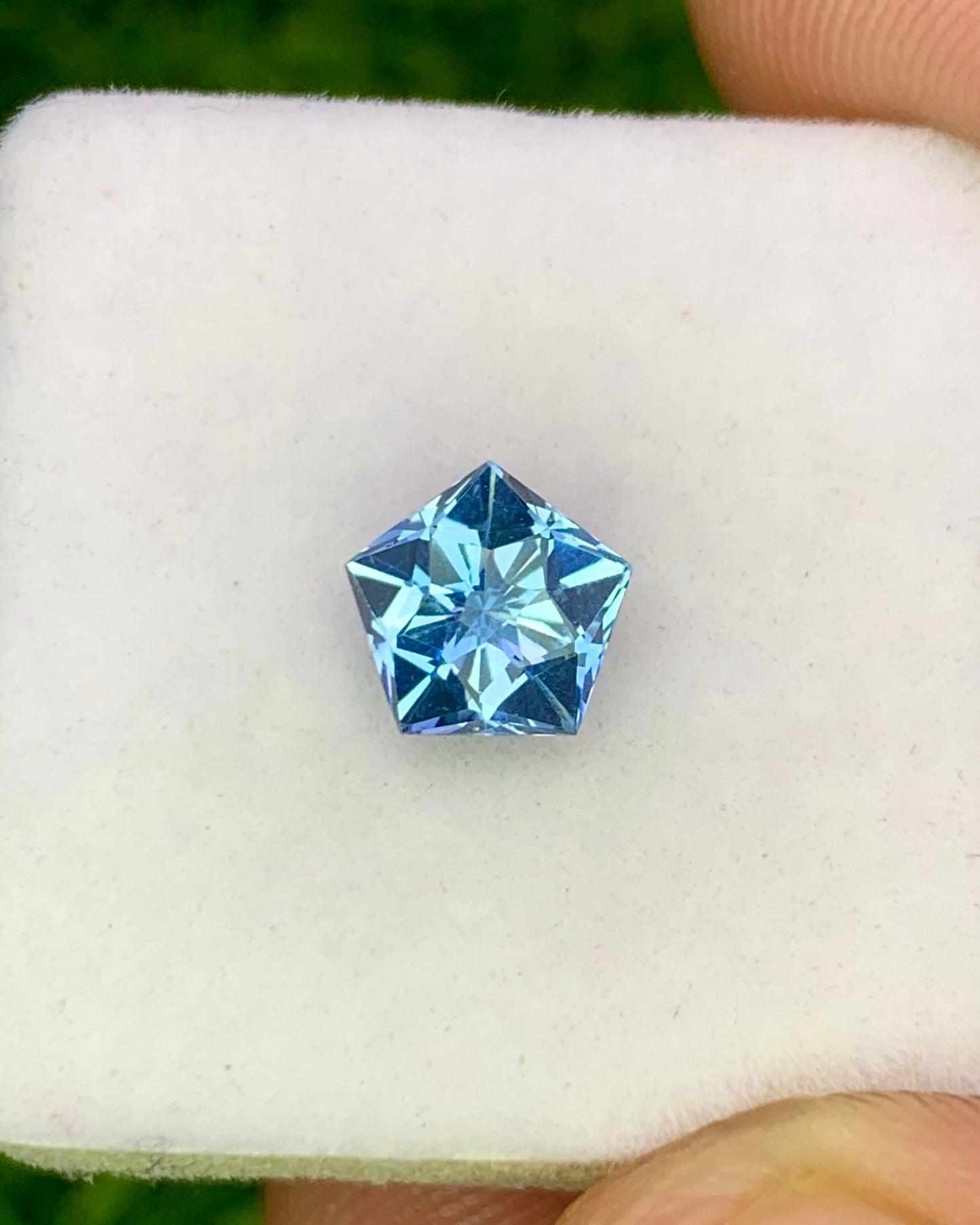 Natural Aquamarine 0.68 Carat 6x6 MM Pentagon Shape Faceted Gemstone