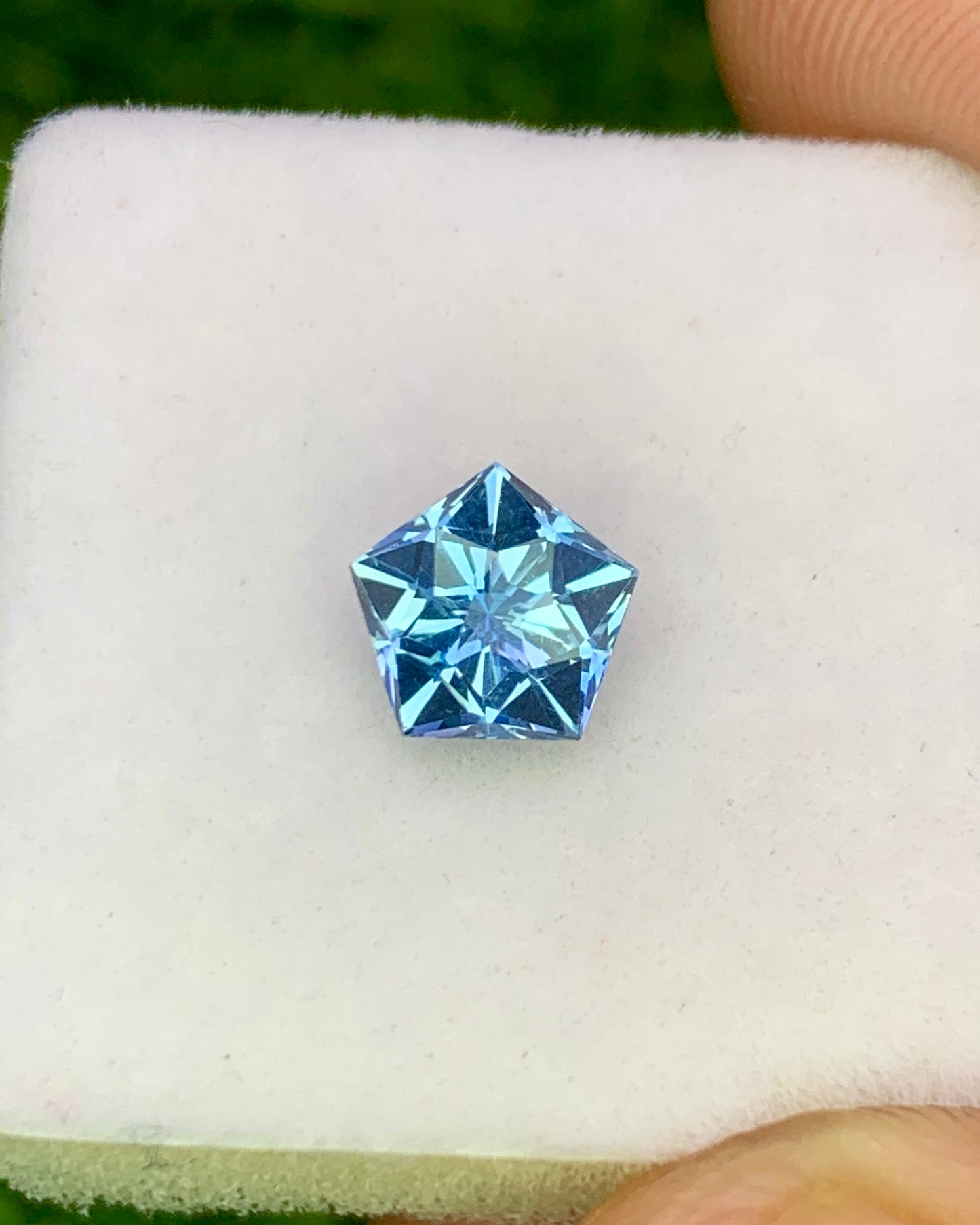 Natural Aquamarine 0.68 Carat 6x6 MM Pentagon Shape Faceted Gemstone