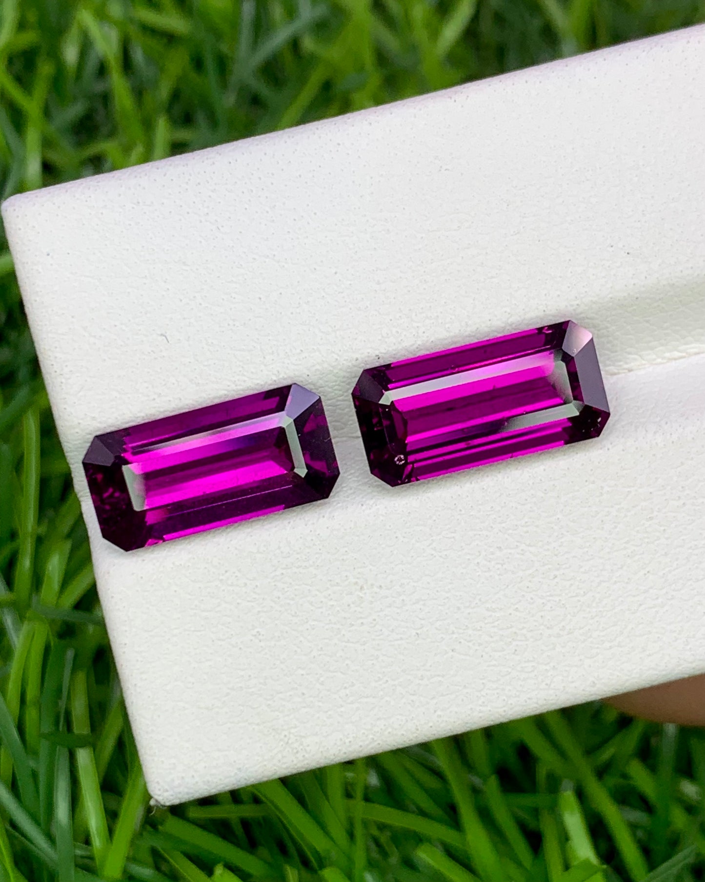 Natural Purple Rhodolite Garnet Lot 9.12 Carat 13.2x6.5/13.1x6.5 MM Octagon Shape Faceted Gemstone 2 Piece Lot