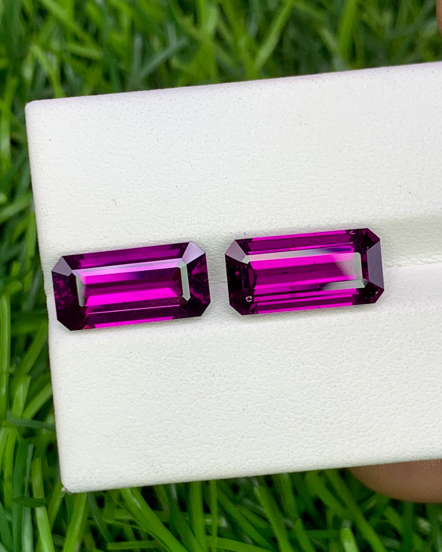 Natural Purple Rhodolite Garnet Lot 9.12 Carat 13.2x6.5/13.1x6.5 MM Octagon Shape Faceted Gemstone 2 Piece Lot