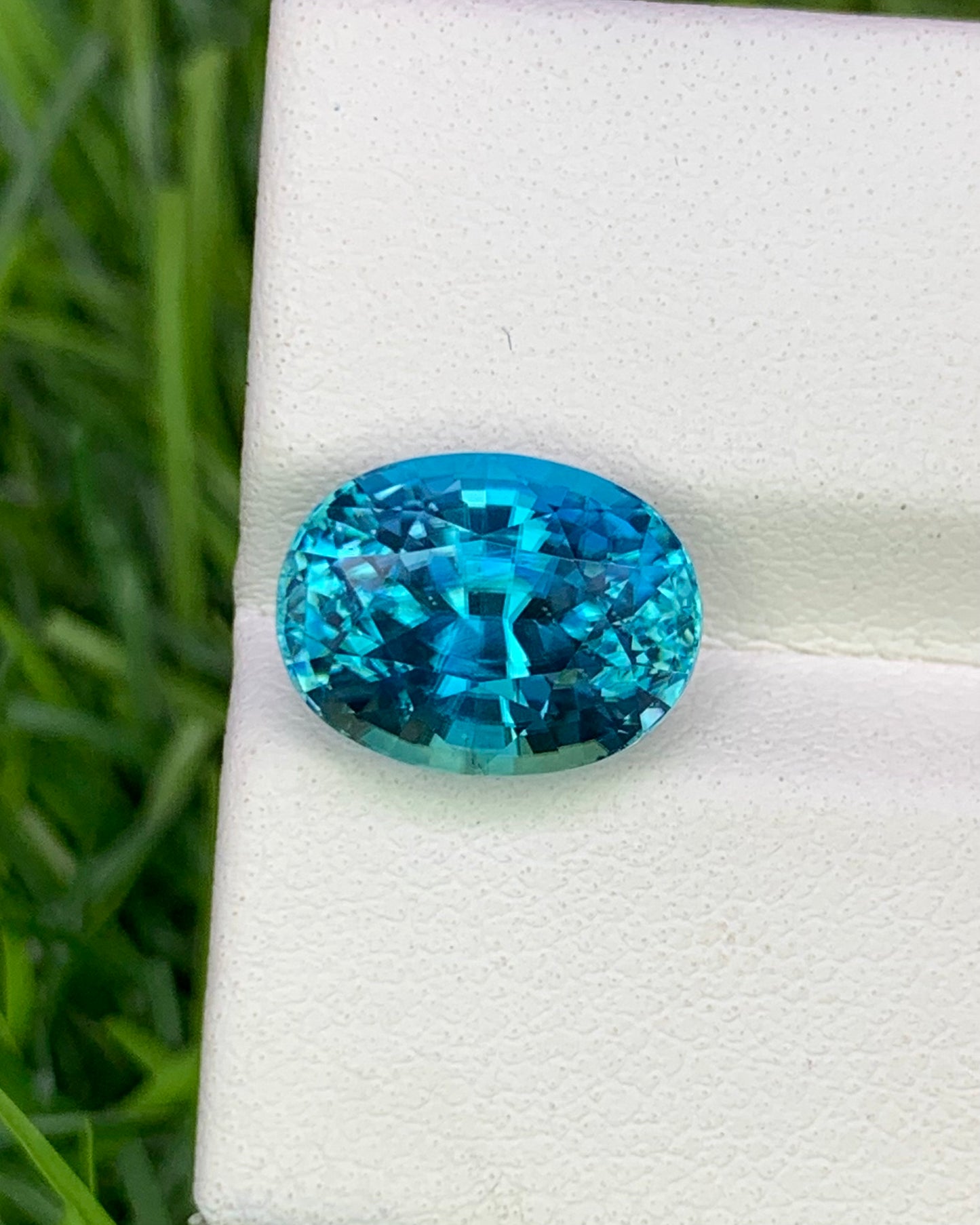 Natural Cambodian Blue Zircon 6.45 Carat 11x8.4 MM Oval Shape Faceted Gemstone