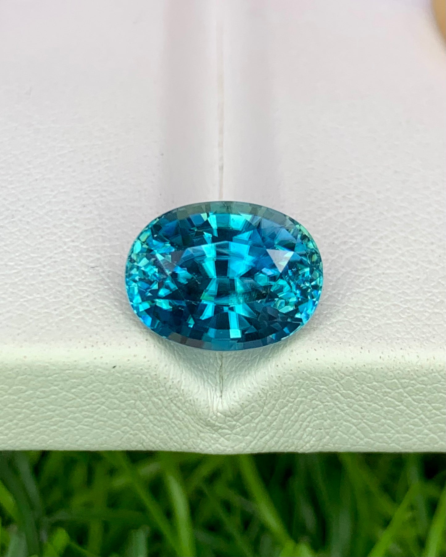 Natural Cambodian Blue Zircon 6.45 Carat 11x8.4 MM Oval Shape Faceted Gemstone