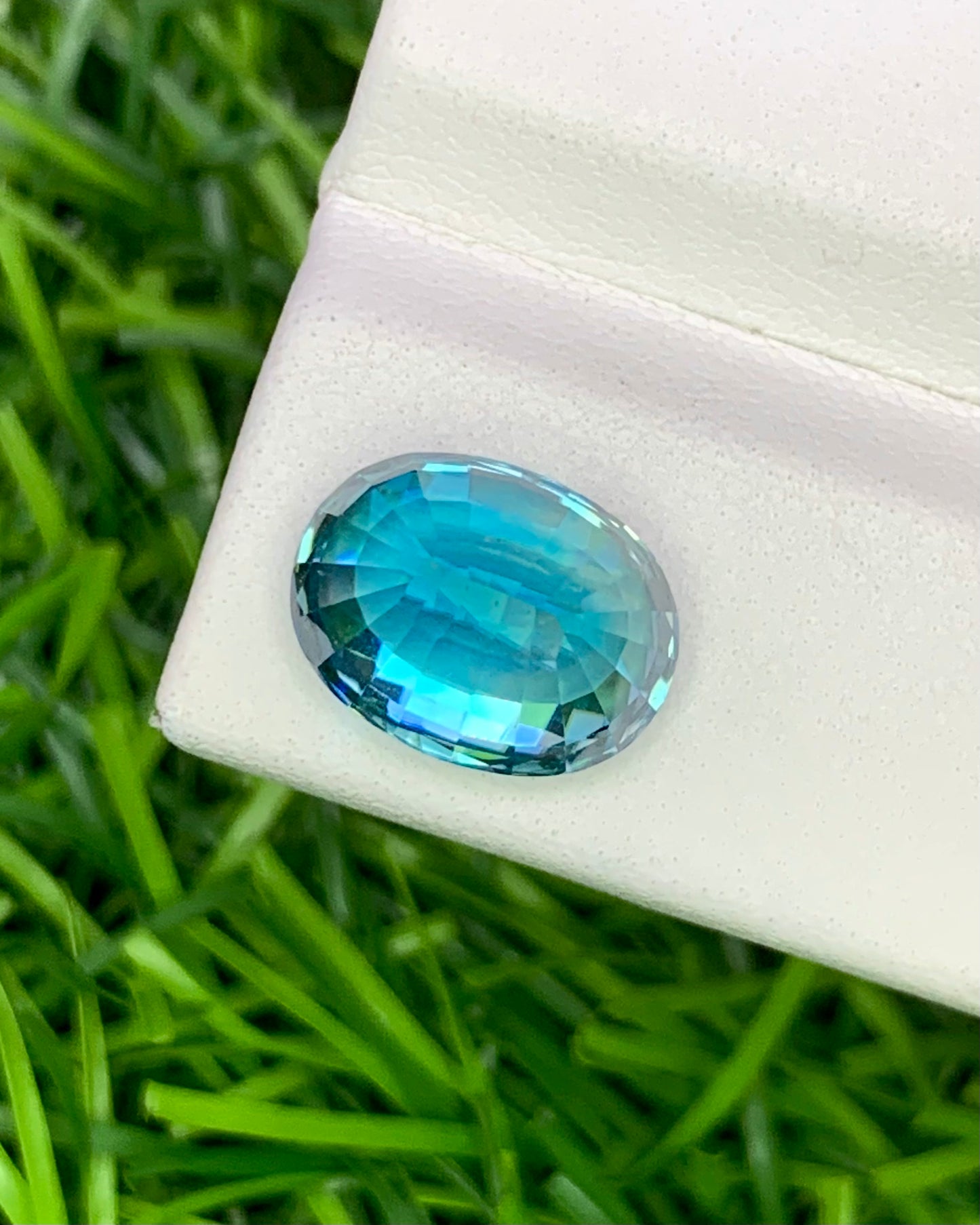 Natural Cambodian Blue Zircon 6.45 Carat 11x8.4 MM Oval Shape Faceted Gemstone