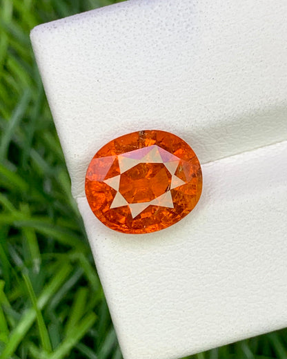 Natural Spessartite Garnet 5.75 Carat 10.9x9.3 MM Oval Shape Faceted Gemstone