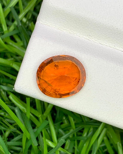 Natural Spessartite Garnet 5.75 Carat 10.9x9.3 MM Oval Shape Faceted Gemstone