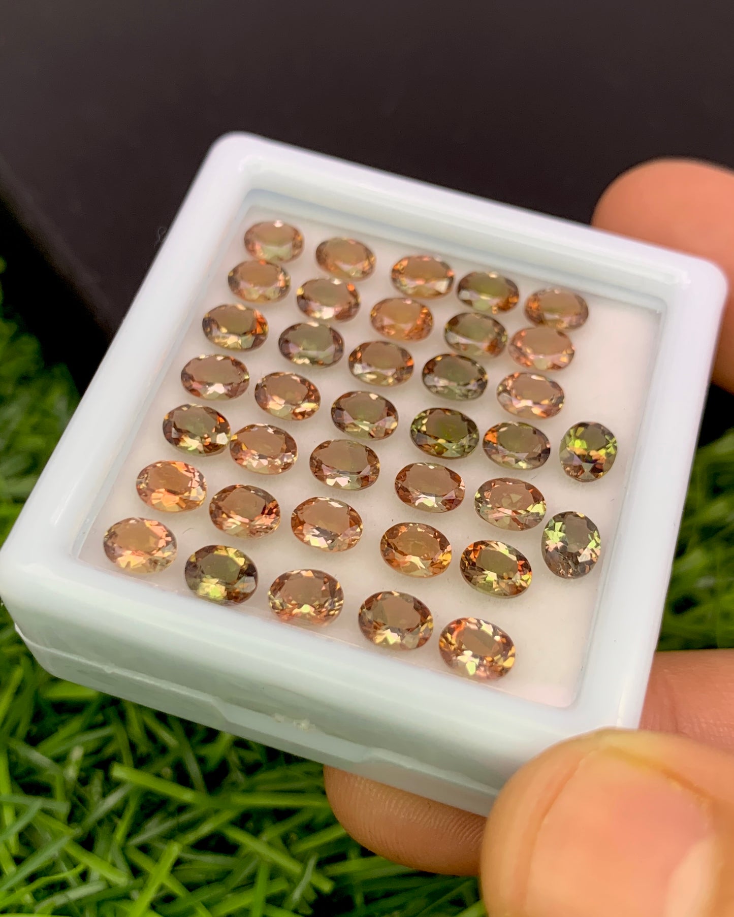 Natural Bi Color Andalusite Lot 5x4 MM Oval Shape Faceted Gemstone Lot 