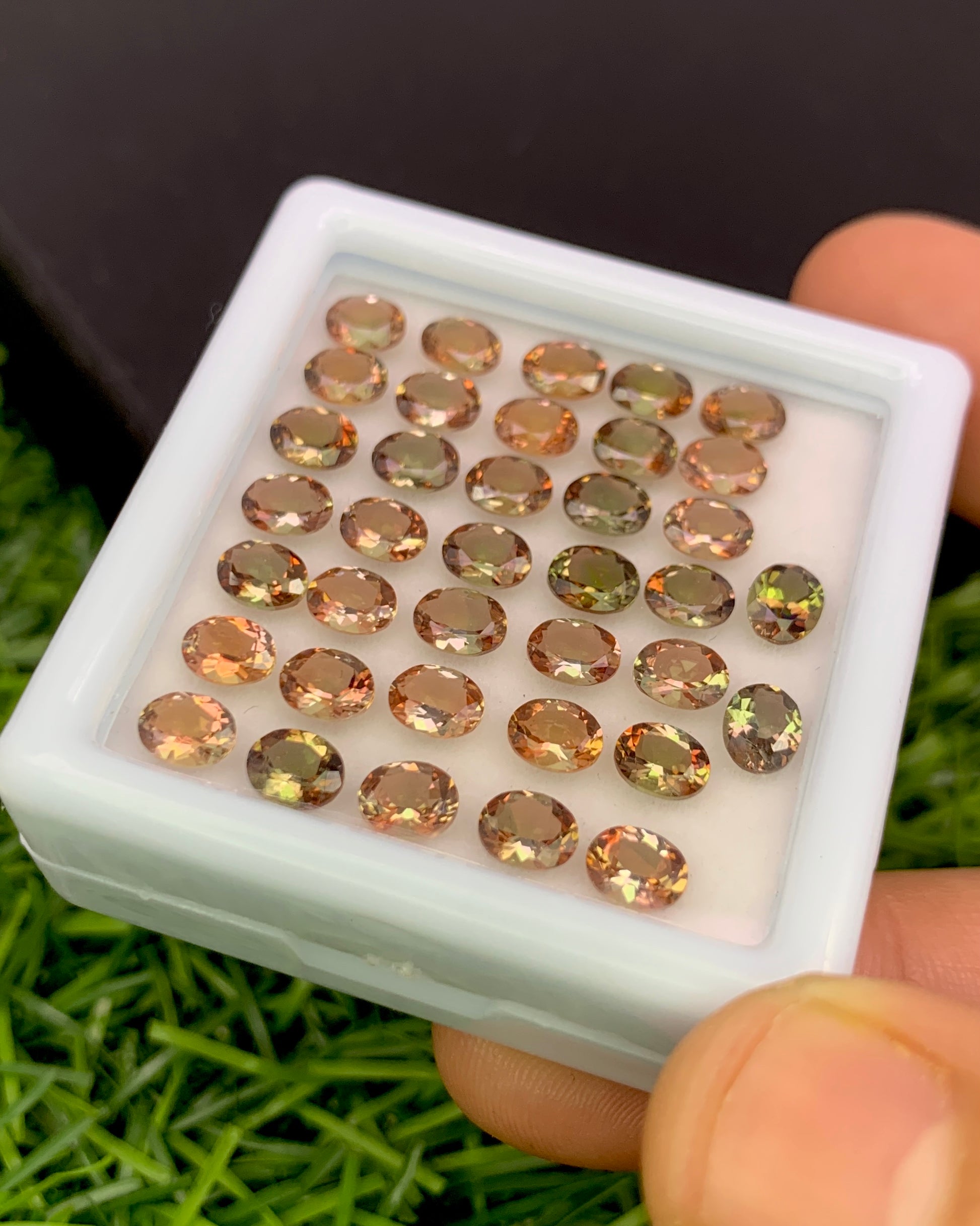 Natural Bi Color Andalusite Lot 5x4 MM Oval Shape Faceted Gemstone Lot 