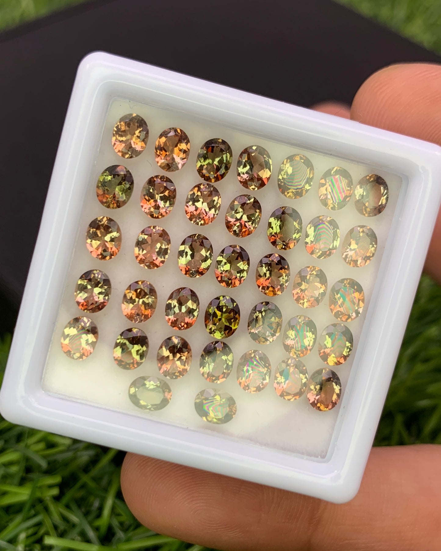 Natural Bi Color Andalusite Lot 5x4 MM Oval Shape Faceted Gemstone Lot 