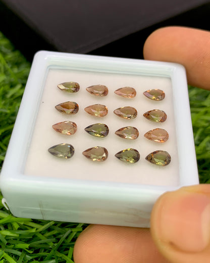 Natural Bi Color Andalusite Lot 6x4 MM Pear Shape Faceted Gemstone Lot 