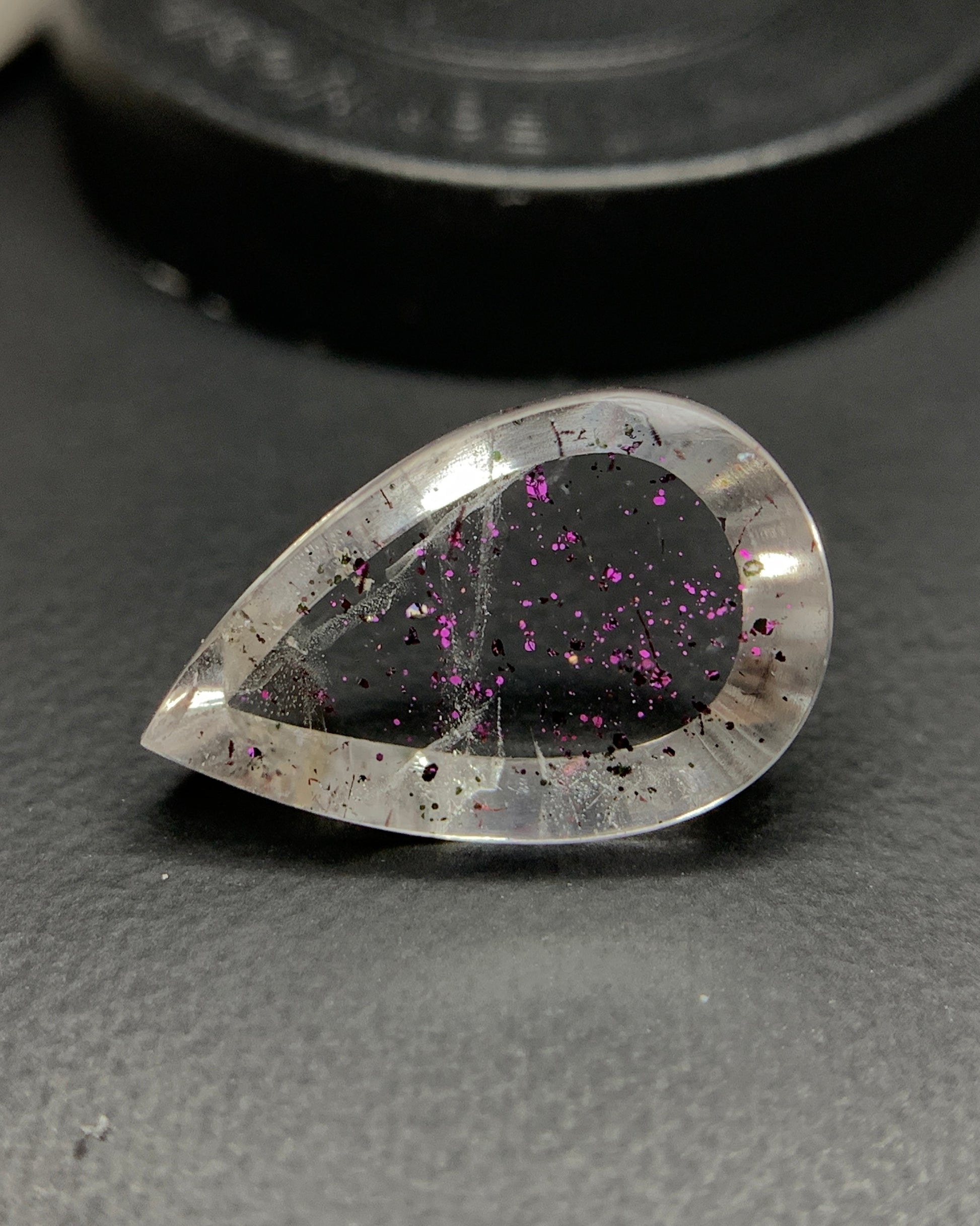 Natural Rare Pink Fire Quartz 4.60 Carat 15.1x9.6 MM Pear Shape Covellite Quartz Gemstone from Brazil 