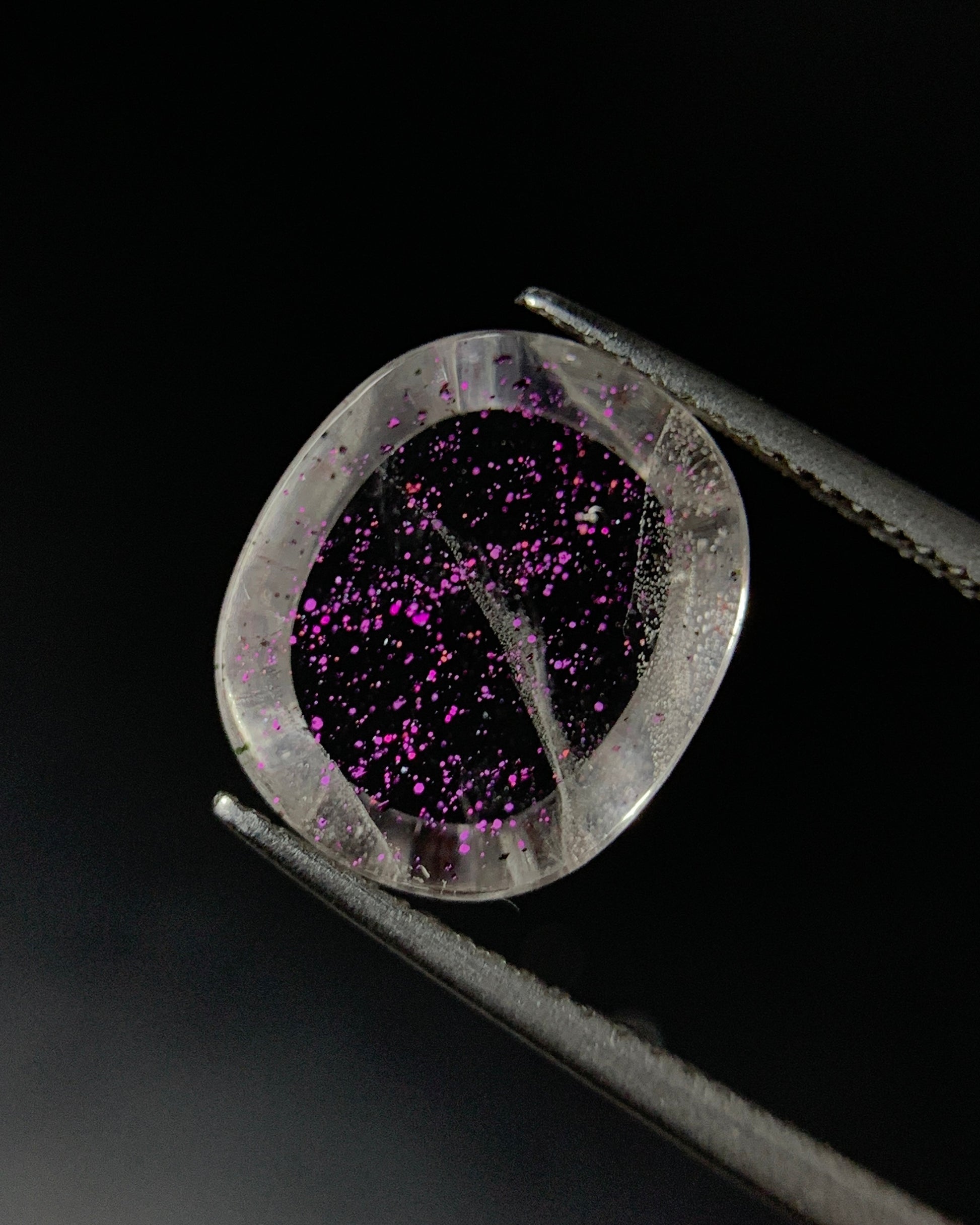 Natural Rare Pink Fire Quartz 4.91 Carat 13.3x11.3 MM Oval Shape Covellite Quartz Gemstone from Brazil 