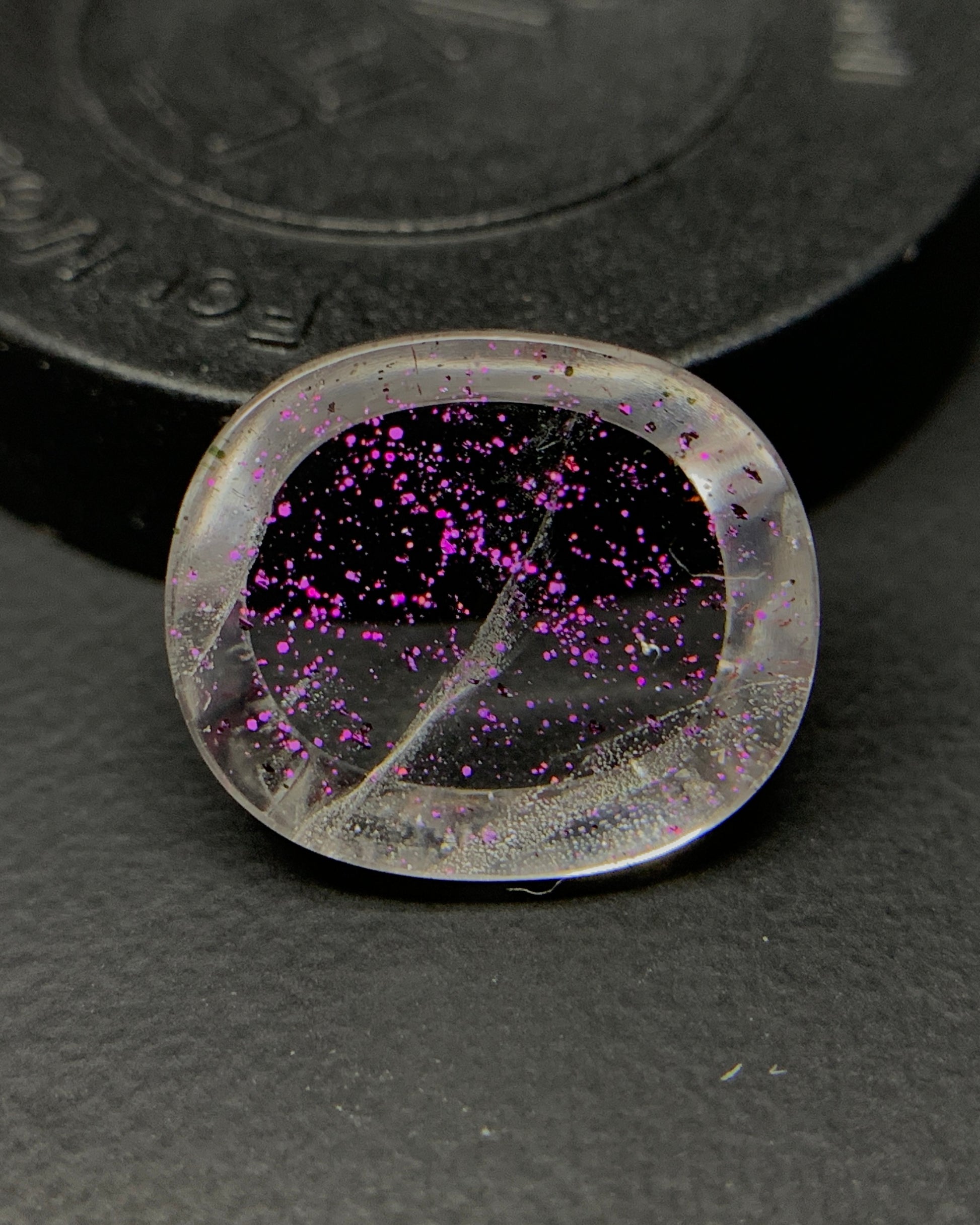 Natural Rare Pink Fire Quartz 4.91 Carat 13.3x11.3 MM Oval Shape Covellite Quartz Gemstone from Brazil 