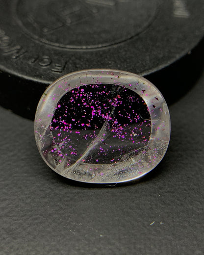 Natural Rare Pink Fire Quartz 4.91 Carat 13.3x11.3 MM Oval Shape Covellite Quartz Gemstone from Brazil 
