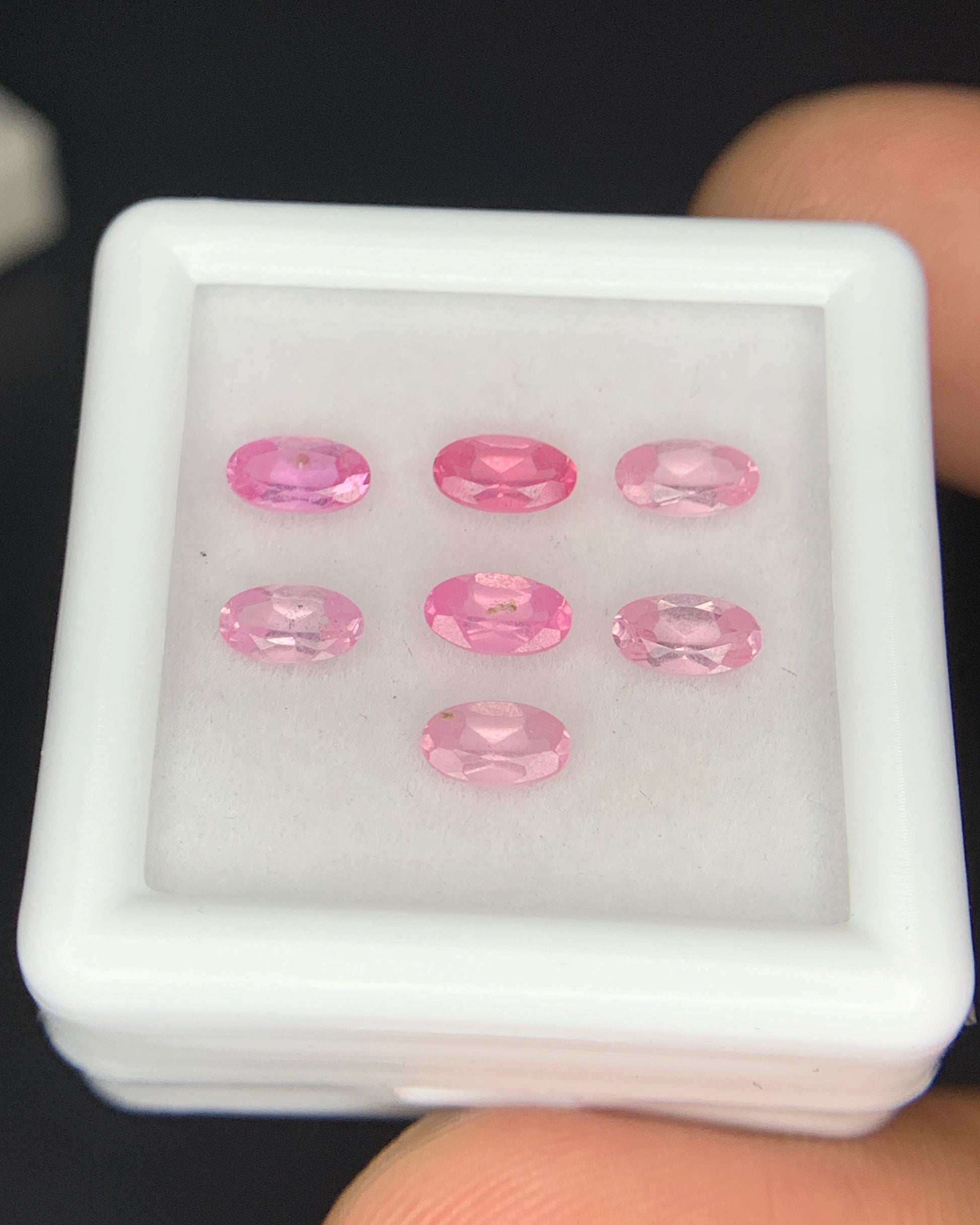 Natural Pink Spinel Lot 1.67 Carat 5x3 MM Oval Shape Faceted Gemstone 7 Piece Lot 