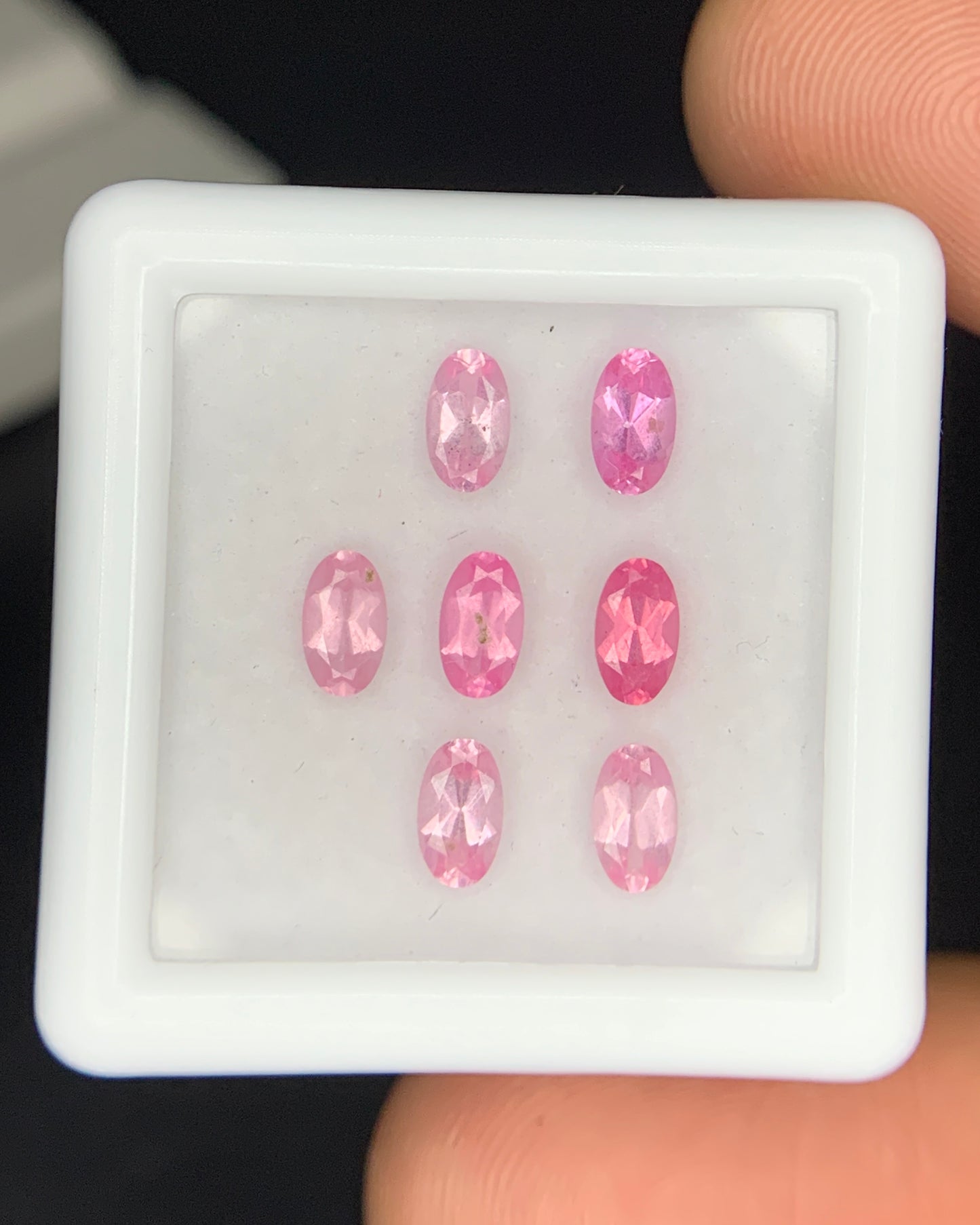 Natural Pink Spinel Lot 1.67 Carat 5x3 MM Oval Shape Faceted Gemstone 7 Piece Lot 