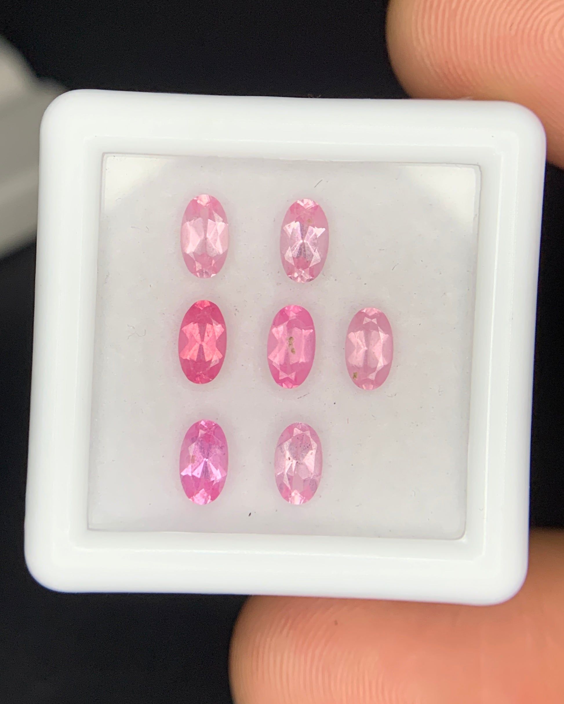 Natural Pink Spinel Lot 1.67 Carat 5x3 MM Oval Shape Faceted Gemstone 7 Piece Lot 