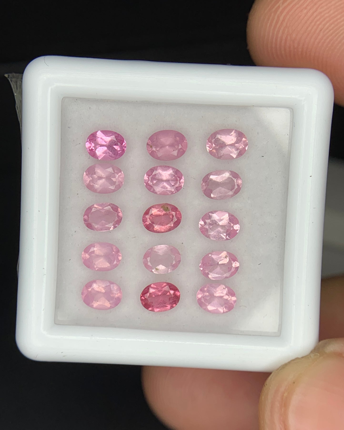 Natural Pink Spinel Lot 2.47 Carat 4x3 MM Oval Shape Faceted Gemstone 15 Piece Lot 