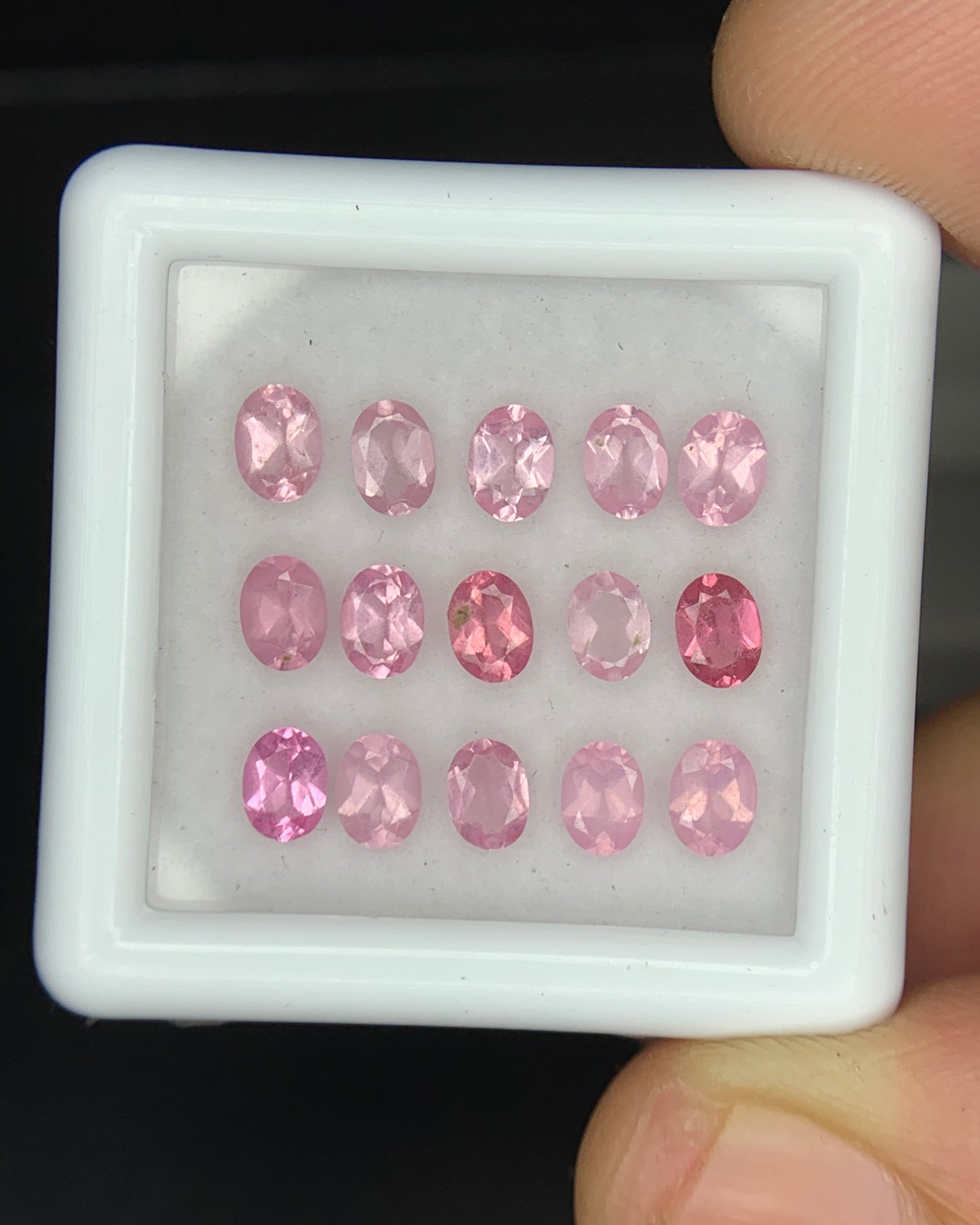 Natural Pink Spinel Lot 2.47 Carat 4x3 MM Oval Shape Faceted Gemstone 15 Piece Lot 