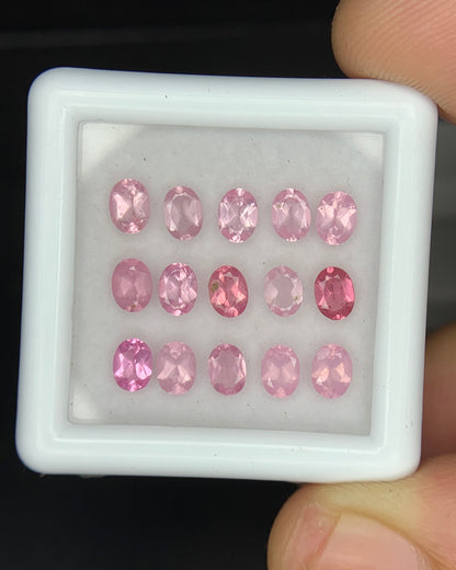Natural Pink Spinel Lot 2.47 Carat 4x3 MM Oval Shape Faceted Gemstone 15 Piece Lot 