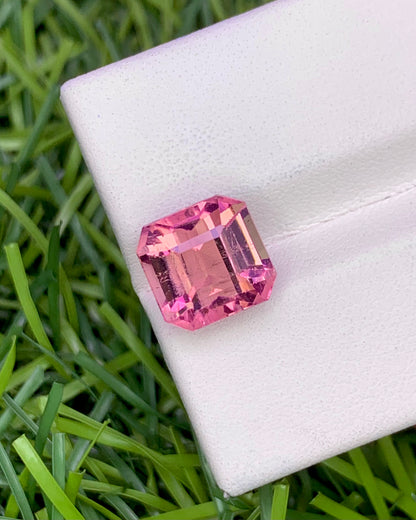 Natural Pink Tourmaline 4.39 Carat 8.8x8.5 MM Octagon Shape Faceted Gemstone