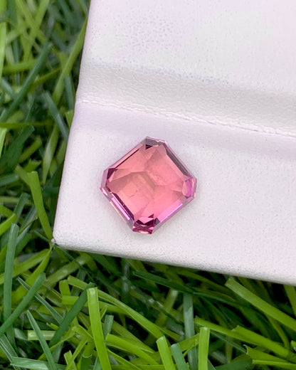 Natural Pink Tourmaline 4.39 Carat 8.8x8.5 MM Octagon Shape Faceted Gemstone