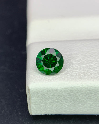 Natural Tsavorite Garnet 0.59 Carat 5.1x5.1 MM Round Shape Faceted Gemstone 