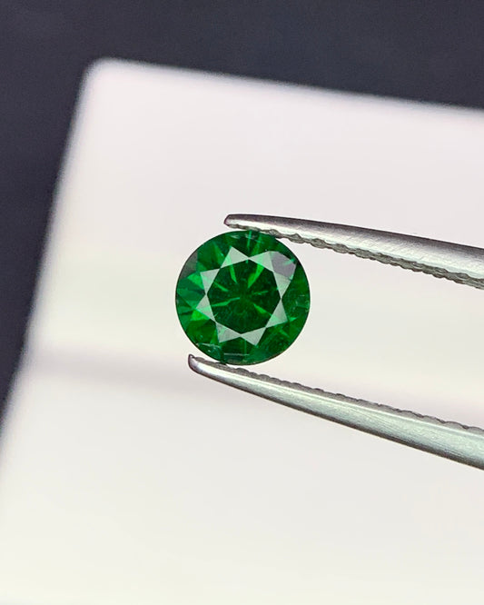 Natural Tsavorite Garnet 0.59 Carat 5.1x5.1 MM Round Shape Faceted Gemstone 