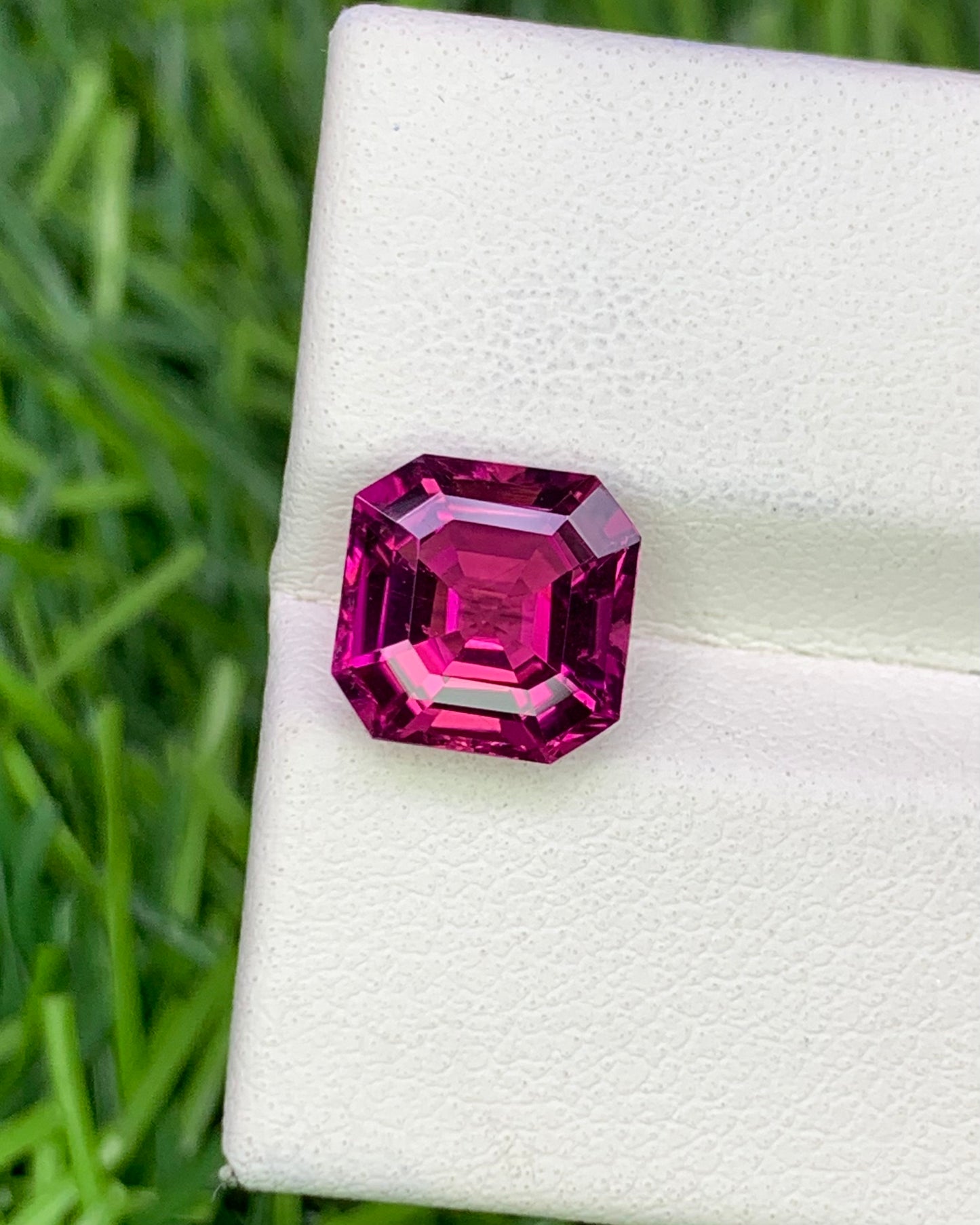 Natural Pink Tourmaline 2.67 Carat 8.1x8.1 MM Asscher Cut Faceted Gemstone