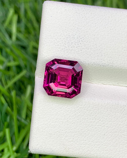 Natural Pink Tourmaline 2.67 Carat 8.1x8.1 MM Asscher Cut Faceted Gemstone