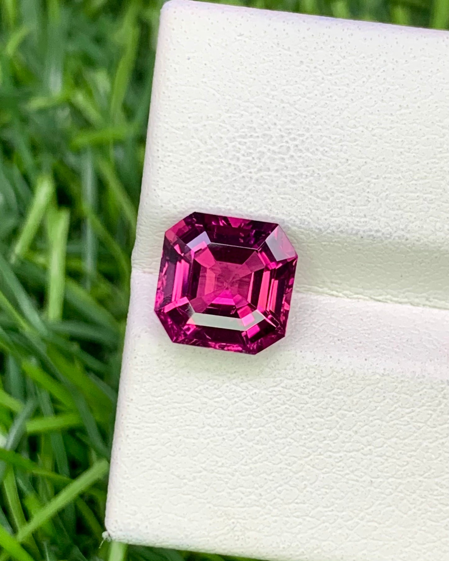 Natural Pink Tourmaline 2.67 Carat 8.1x8.1 MM Asscher Cut Faceted Gemstone