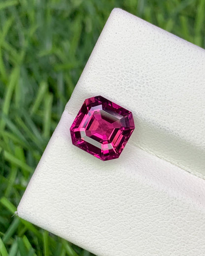 Natural Pink Tourmaline 2.67 Carat 8.1x8.1 MM Asscher Cut Faceted Gemstone