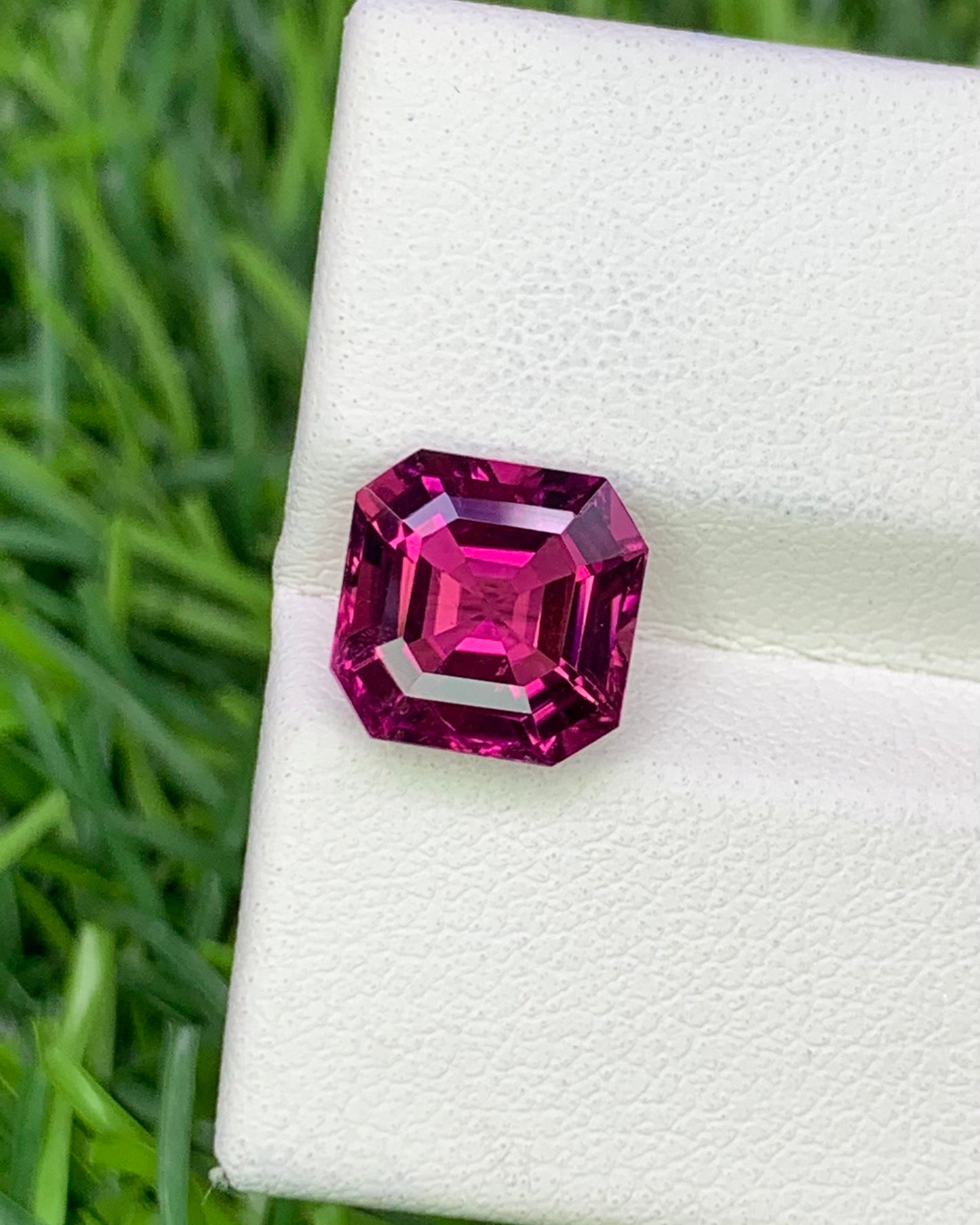Natural Pink Tourmaline 2.67 Carat 8.1x8.1 MM Asscher Cut Faceted Gemstone